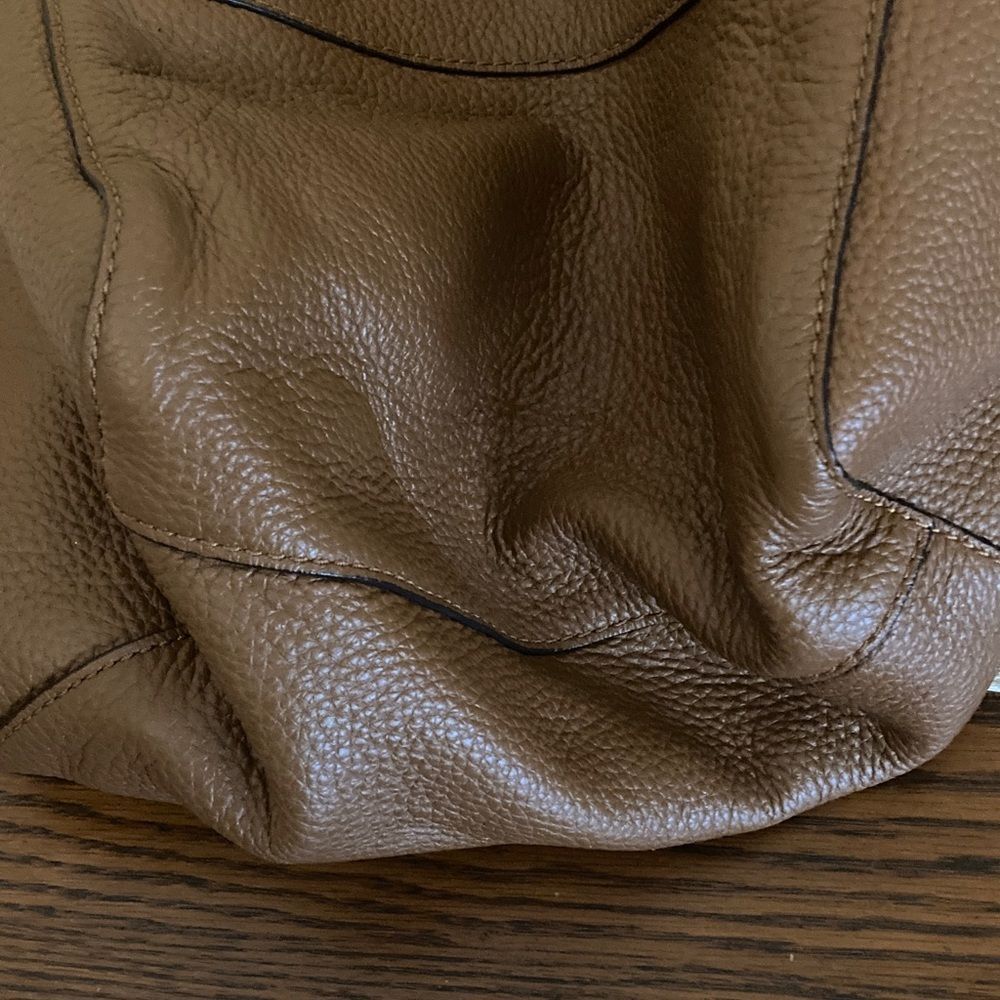 MICHAEL Michael Kors Brown Pebbled Leather Shoulder Bag with Tassels - Picture 5 of 14
